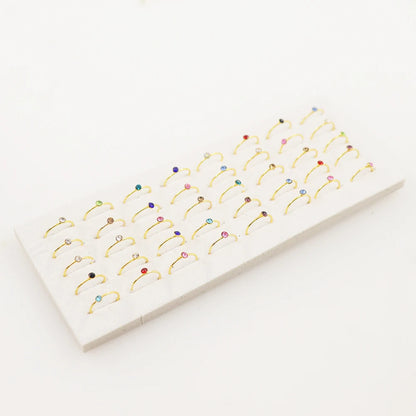 Pircing Dorado Aro Con Circón X 1 Caja (40 Unid)